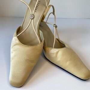 Kim Rogers Moflorence Gold Satin Heels